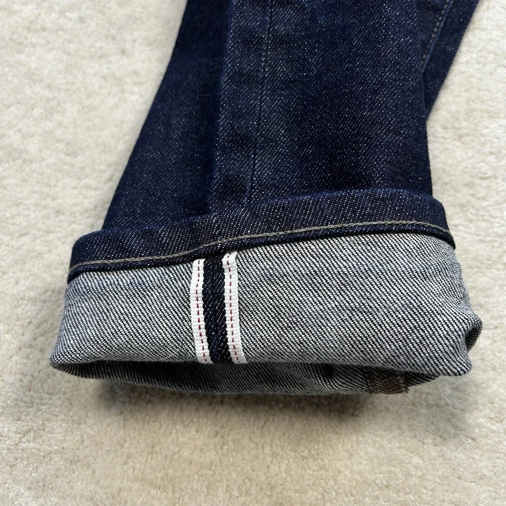 Uniqlo Jeans Mens 33x32 Selvedge Kaihara Japan Cotton Slim Straight Raw Denim